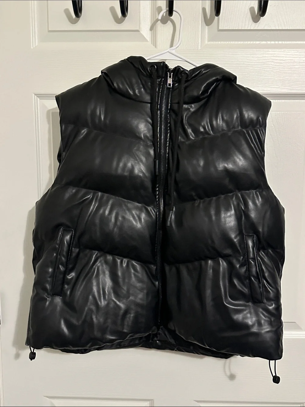 easel Kids Black Hooded Puffer Vest